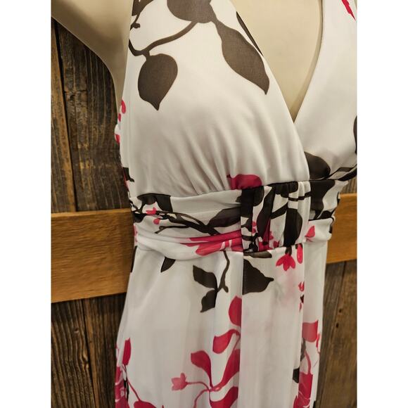 NWT Speechless pink and white sundress halter tie v neck lined sheer M open back - Picture 2 of 7